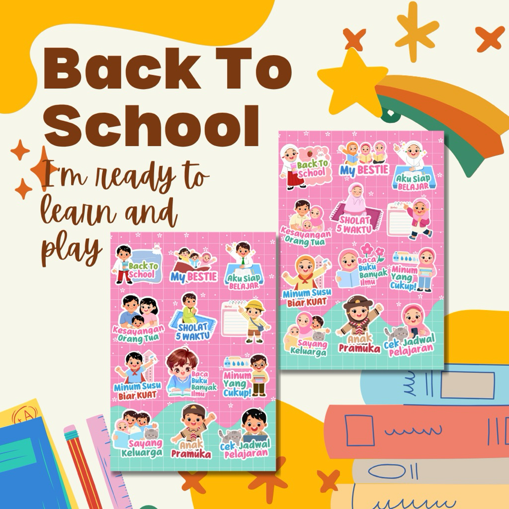 

READY SROCK STICKER PEEL OFF BACK TO SCHOOL / STICKER BACK TO SCHOOL ANTI AIR