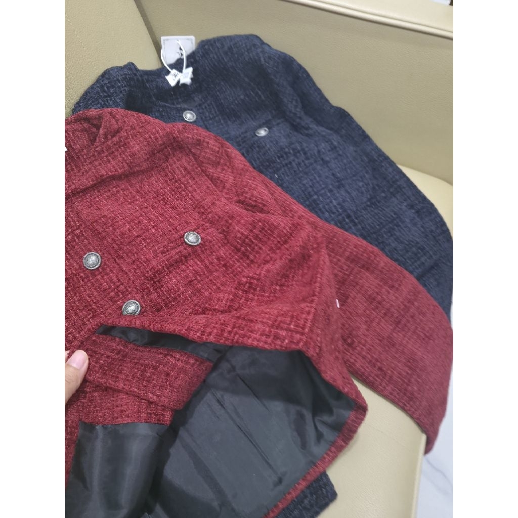 IK VN MINNIE TWEED BLAZER DARK NAVY / TWEED OUTER BLAZER WINTER