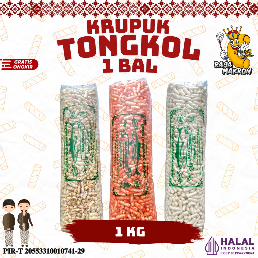 

KRUPUK TONGKOL VARIAN 3 RASA ORIGINAL, PEDAS LOMBOK IJO, BALADO