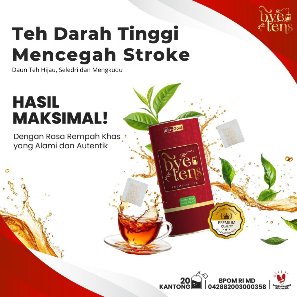 

Bye Tens Premium Tea - Teh Herbal Darah Tinggi Hipertensi mencegah Stroke Ramuan Alami 100%