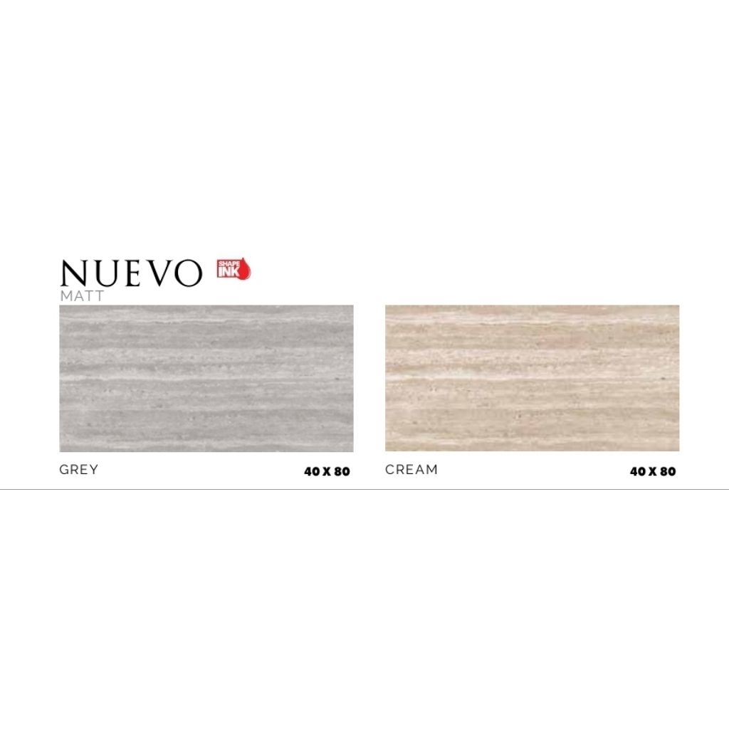 KERAMIK MEREK PLATINUM TYPE NUEVO GREY NUEVO CREAM UKURAN 40X80 MATT