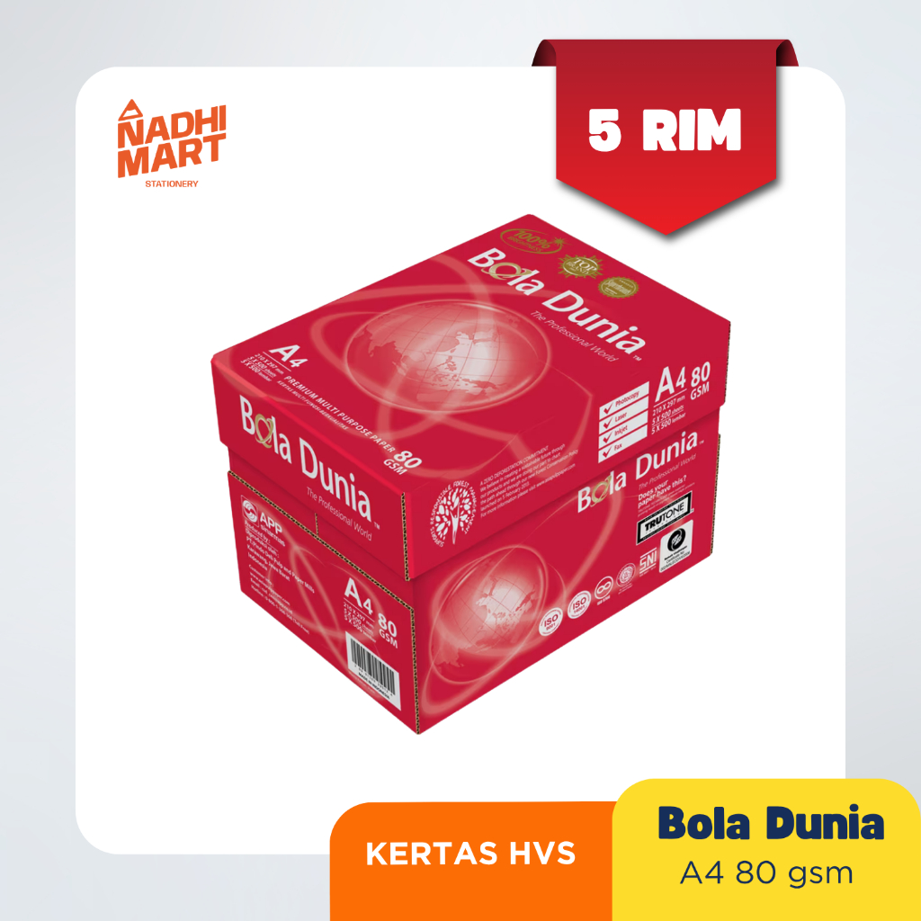 

1 DUS BOLA DUNIA KERTAS HVS A4 80GSM