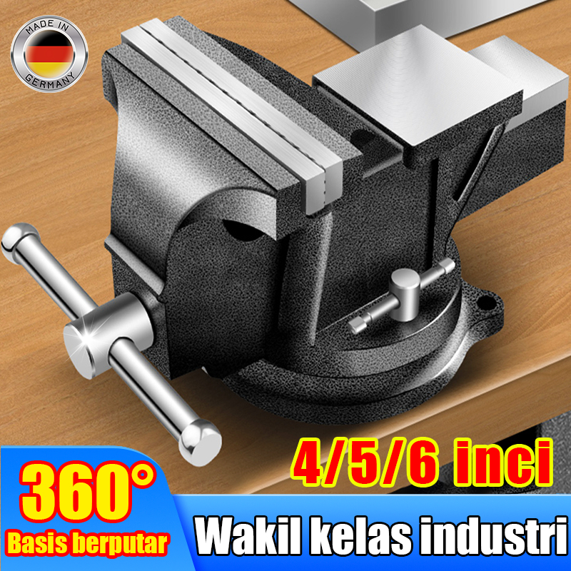 【SaiRui】Catok Clamp Catok Meja 4/5/6Inch Dapat diputar 360 derajat Rahang baja karbon Alat Jepit Ser
