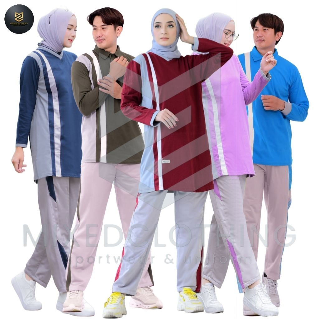 RB Setelan Olahraga Couple Pria Wanita/Setelan Olahraga Couple Muslim/Setelan Olahraga Pria