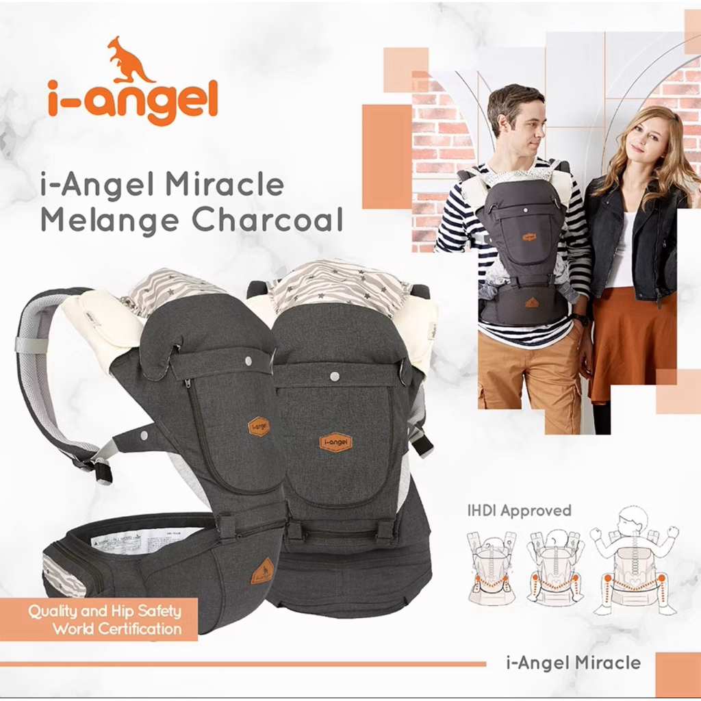 I-Angel Miracle 4 in 1 - Gendongan Bayi Hipseat Depan Preloved