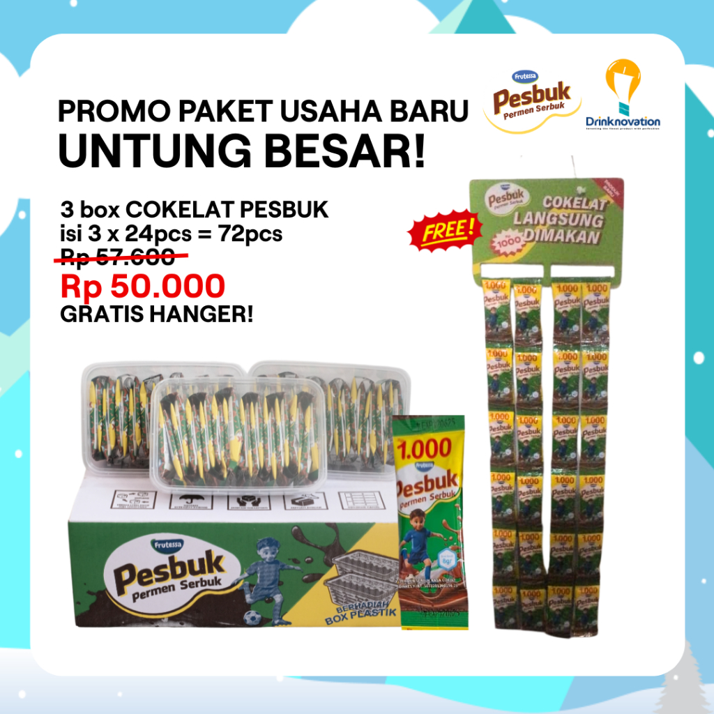 

[PROMO] Peluang Usaha COKELAT Pesbuk (Camilan Serbuk) Untung Besar