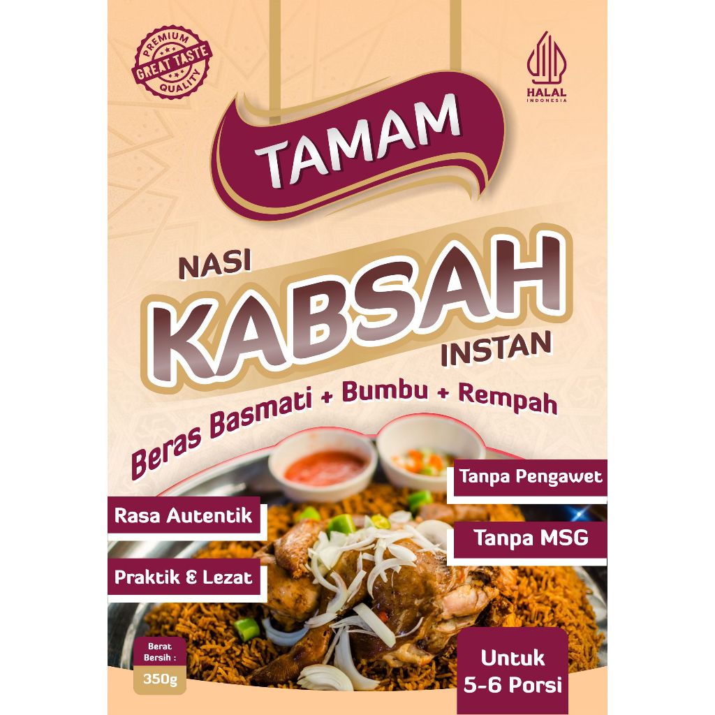 

Nasi Kabsah instan 350gr PREMIUM / 100% rempah murni autentik | Tamam