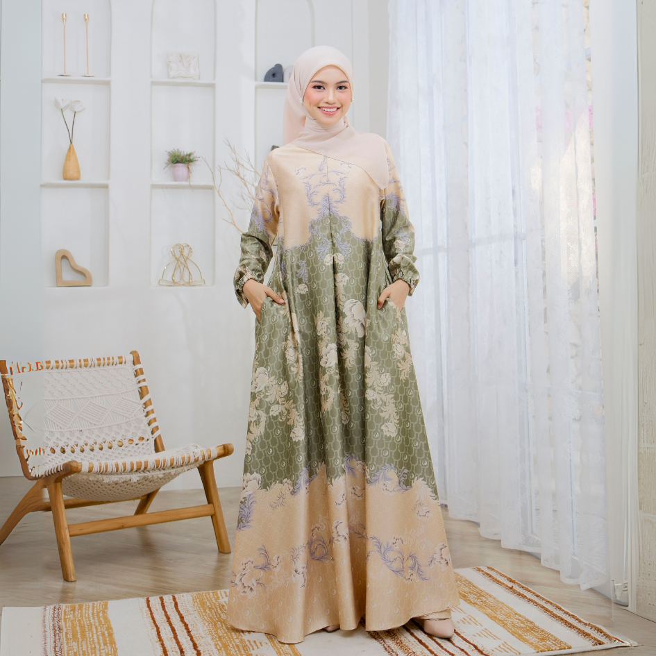 Dress Harian Wanita Belva Dress Bahan Dior Silk Motif Batik Premium Best Seller By ALERIS