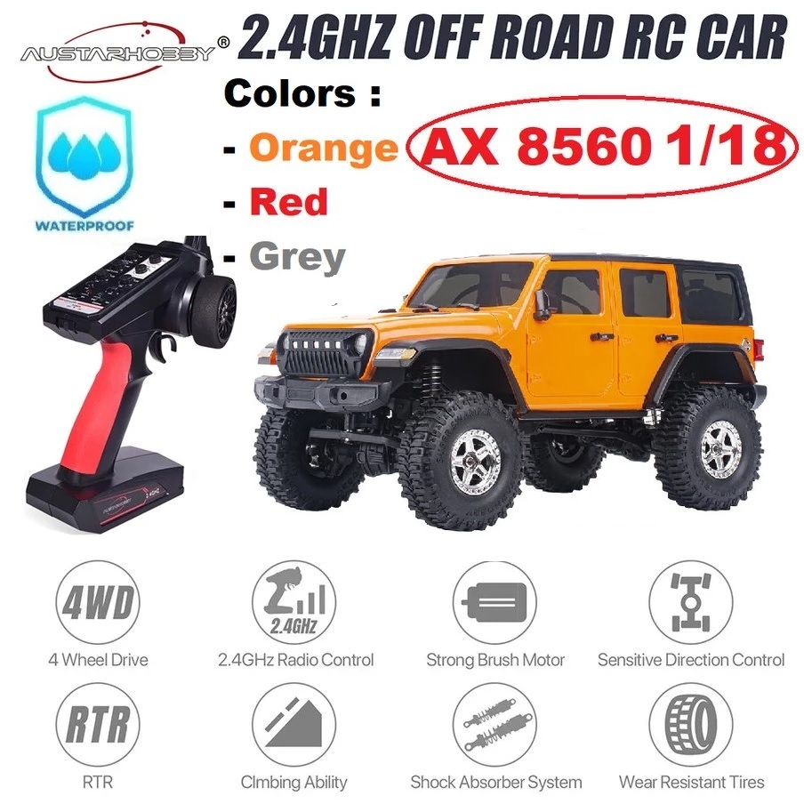 AUSTAR AX8560 4WD RTR Jeep Rubicon Hard Body 1/18 Rep Clone TRX4m TRX-4m