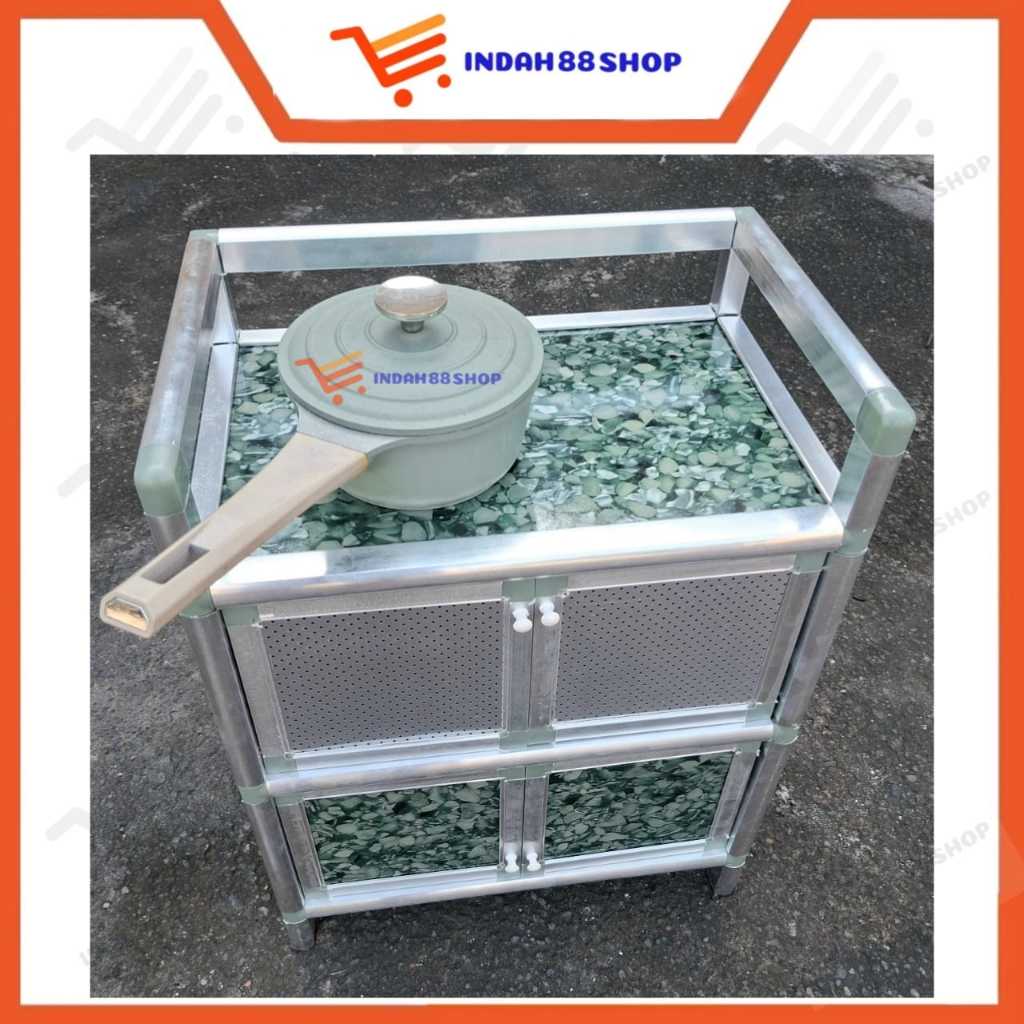 Meja Dapur Aluminium Minimalis / Lemari Piring / Lemari Dapur