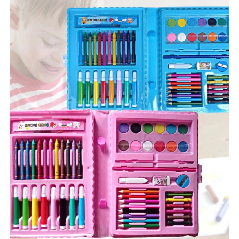 

Pensil Warna Set 68Pcs Oil Pastel Crayon 68 IN 1 Set Krayon Mewarnai dan Melukis Lengkap dengan Cat Air Alat Mewarnai Anak