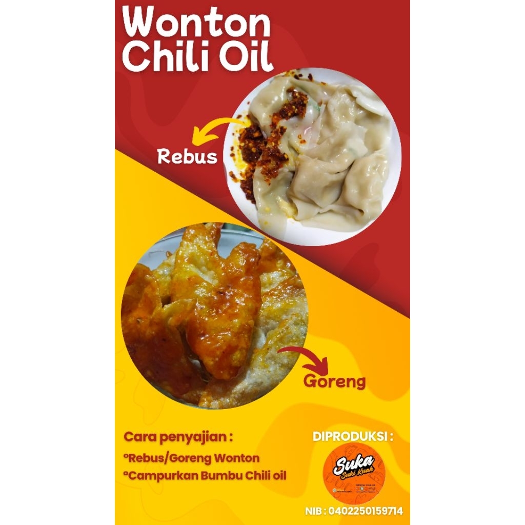 

PROMO isi 10pcs !!! Wonton Chili Oil Instant Frozen Food