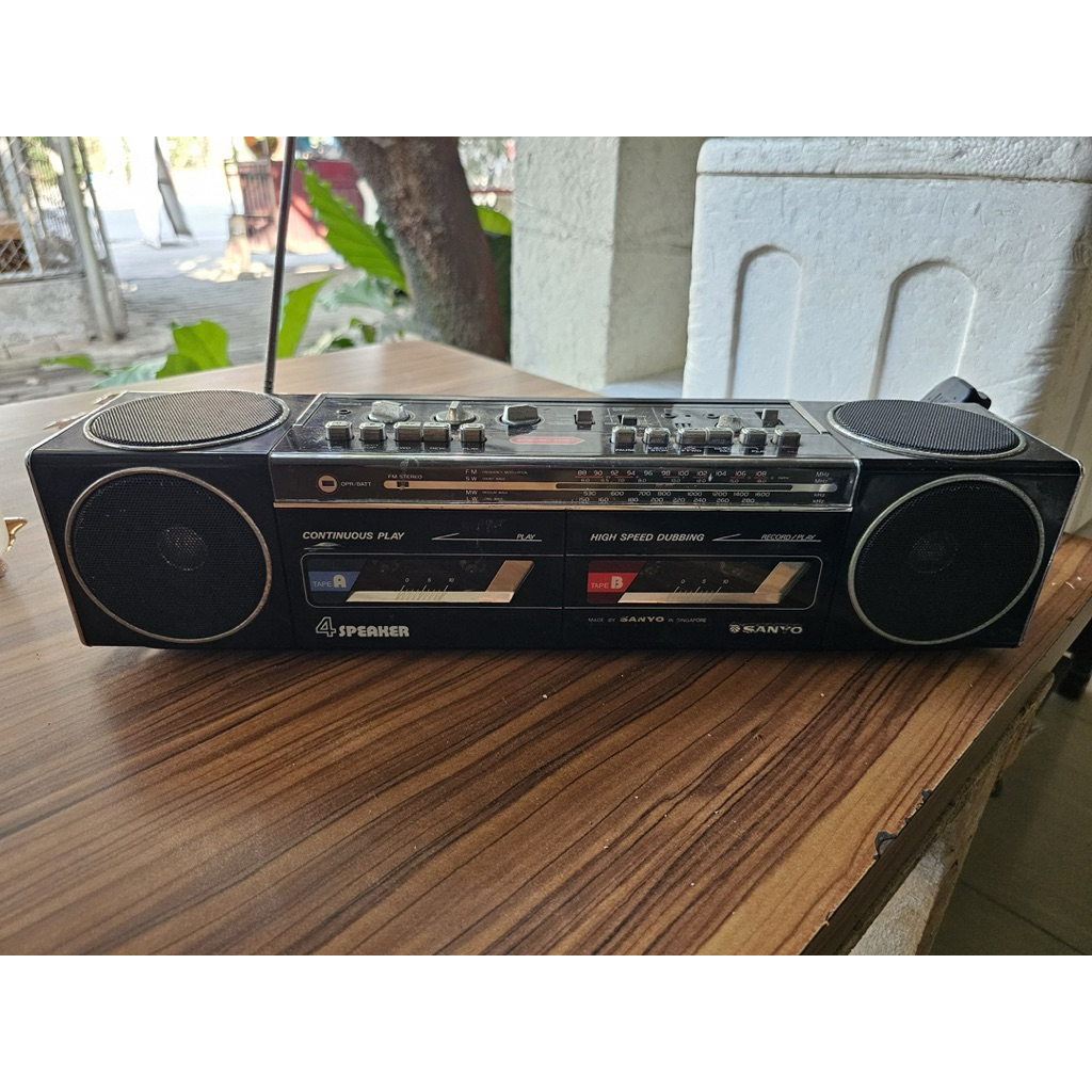 Sanyo Mw800 M W800 mw800 BOOMBOX Dual Cassette AM/FM Stereo Radio Kaset 1986 Vintage Jadul Langka ea