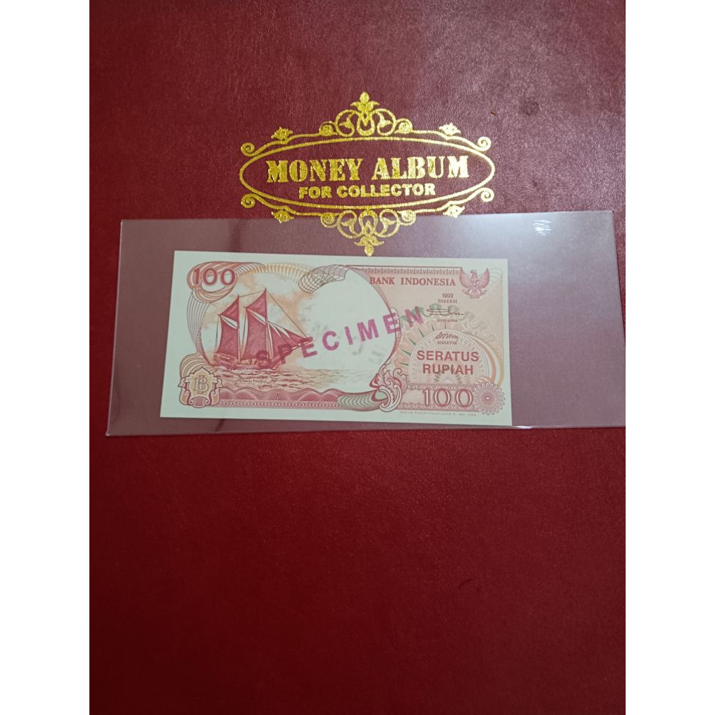 Banknote SPECIMEN 100 Rupiah 1992 UNC Nomor cantik