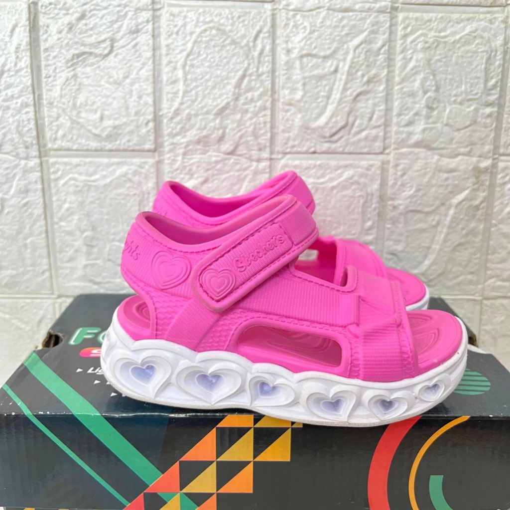 ONLY SIZE 24 BEKAS PAJANGAN SKECHERS KIDS ANAK PEREMPUAN SKECHERS S LIGHTS SANDALS ALWAYS FLASHY 308