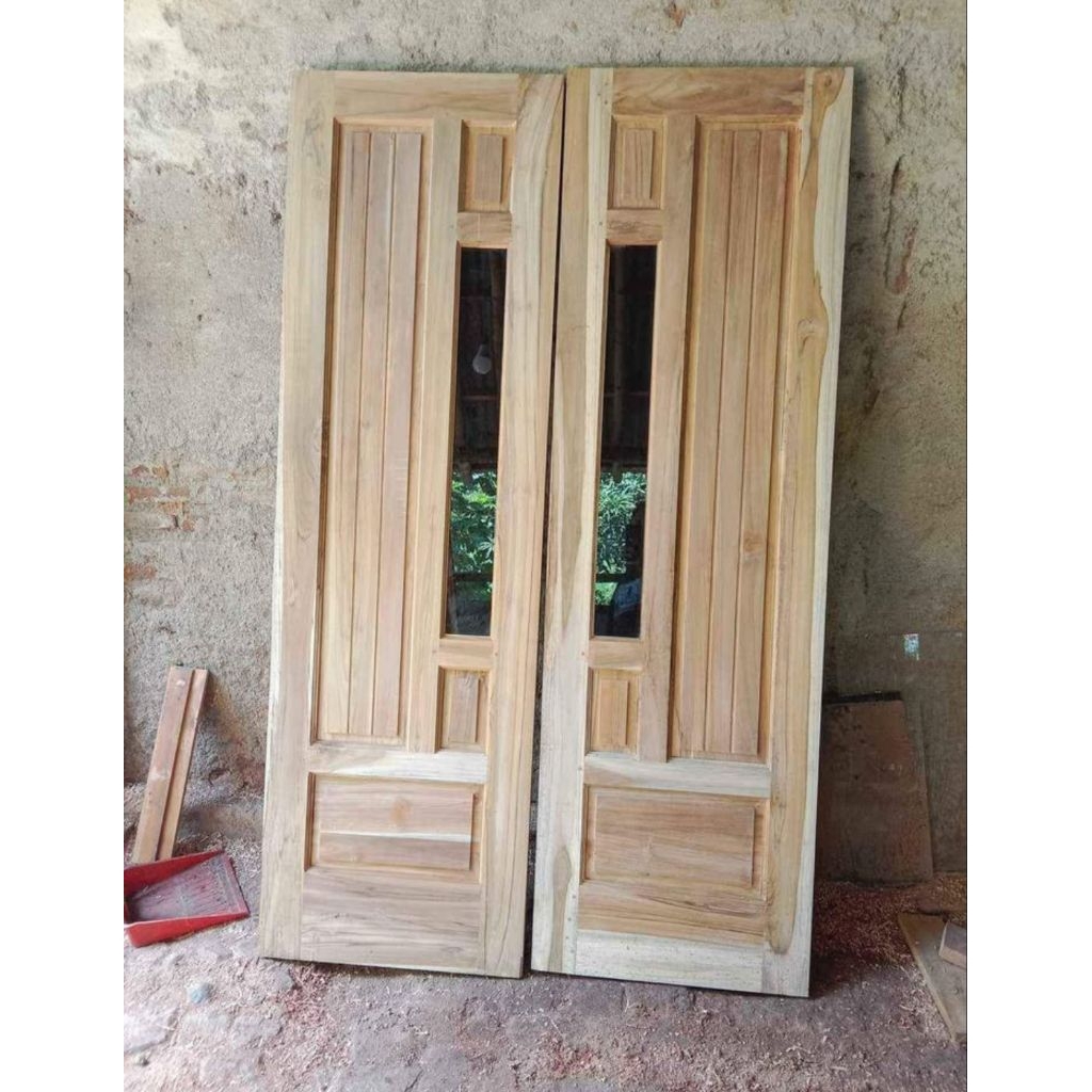 Pintu Kupu Kupu Tarung Kayu Mahoni Super