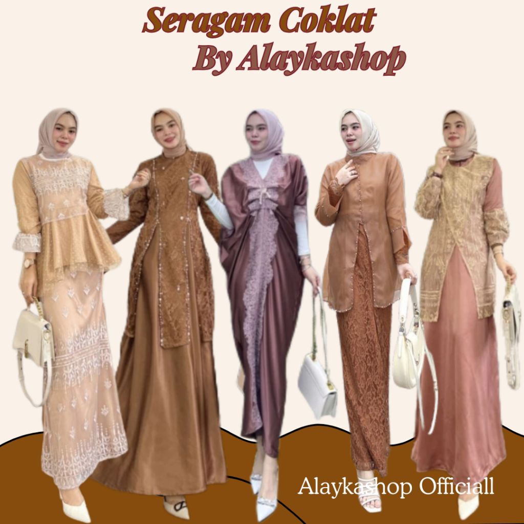 SERAGAM GAMIS WARNA COKLAT/ GAMIS WARNA BROWN/ GAMIS WARNA MOCCA / SERAGAM BRIDESMAIDS/ GAMIS WANITA