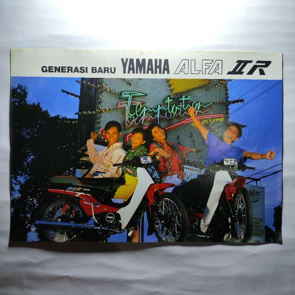 Brosur Flyer Leaflet Poster Jadul Lawas Yamaha Alfa II R Alfa ll R Tahun 1990