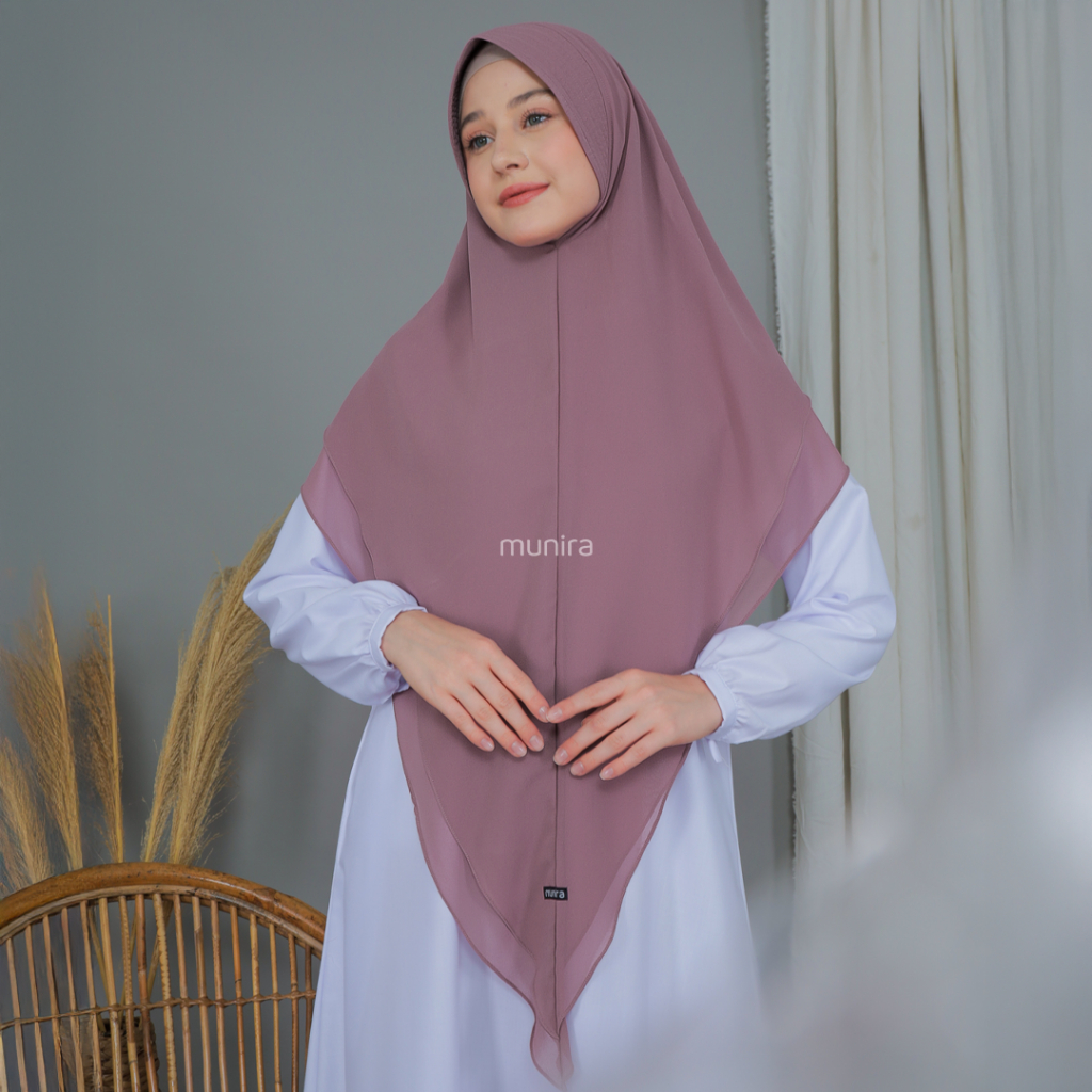 UKHTI MUNIRA - Khimar LUNA Ceruty Polos 2 Layer Ori Pet Antem