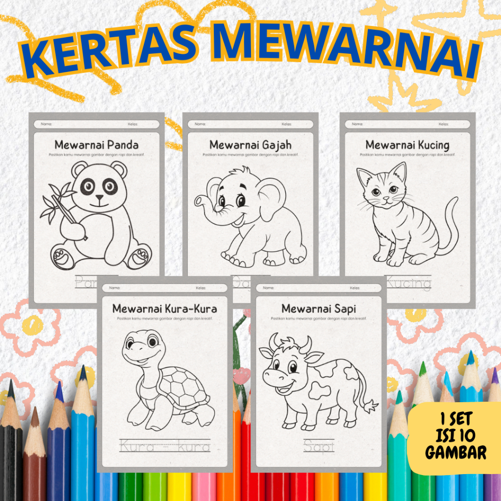 

KERTAS GAMBAR ISI 10 A4 UNTUK ANAK – UKURAN A4 KHUSUS MEWARNAI – COLORING SHEETS