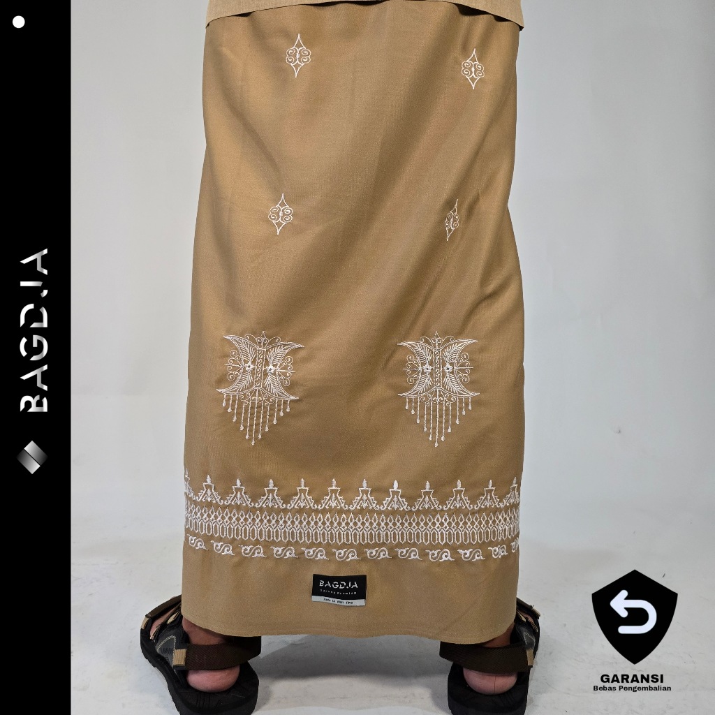 BAGDJA Sarung Bordir Premium Motif Pintu Aceh Darussalam Sarung Hitam Katun Premium Dewasa