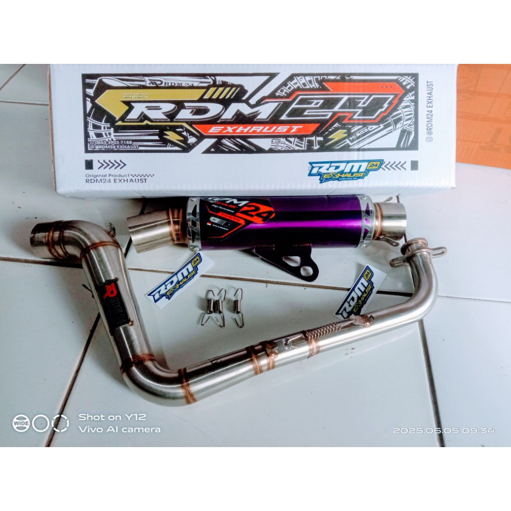 kenalpot RDM24EXHAUST sumlong/sunmori powder coting pnp all matic