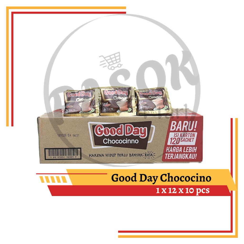 

Good Day Chococino Moccacino Carrebian Coolin Cappucino Vanilla - Kopi Instan Sachet | 1 Renteng (10 Sachets)