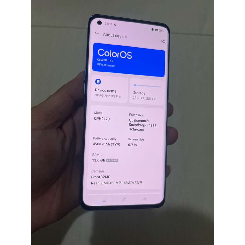 oppo find x3 pro 5g 12gb 256gb  sd888 ex inter bekas blokir sinyal