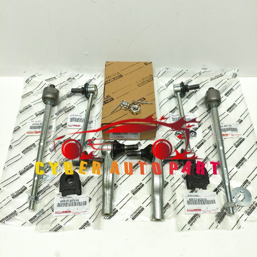 Tie Rod + Long Tie Rod + Link Stabil + Karet Stabil Depan Toyota All New Avanza Xenia Veloz 2012-201