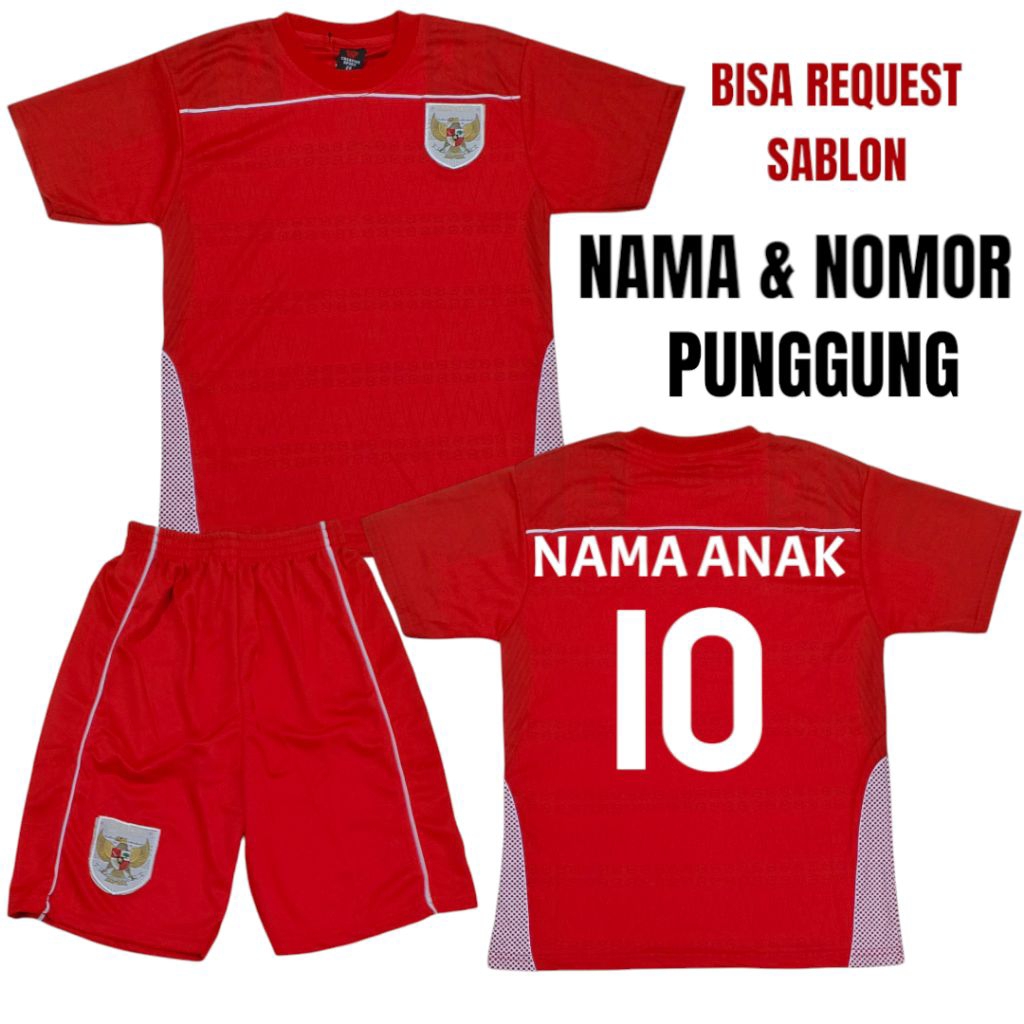 SETELAN JERSEY SEPAK BOLA ANAK-ANAK TIMNAS INDONESIA TERBARU 2025