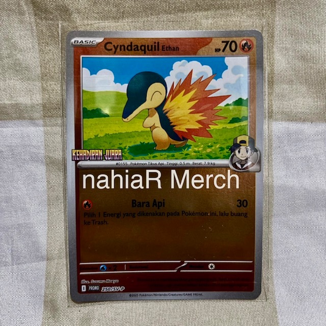 Pokemon TCG Indonesian Cyndaquil Ethan PROMO 250/SV-P Kehadiran Juara