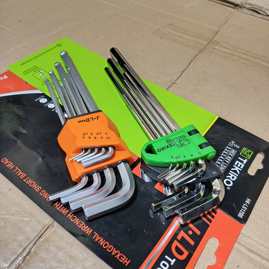 Kunci l set lengkap tekiro 8 pcs 2-10mm 6pt panjang / Kunci l tekiro set original