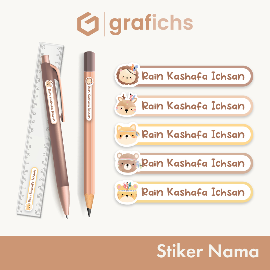 

[90 pcs] Stiker Nama Alat Tulis Sekolah GISS321-330 by Grafichs