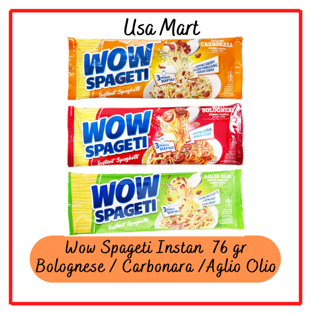 

Wow Spageti Instan 76 gr (Bolognese / Carbonara /Aglio Olio)