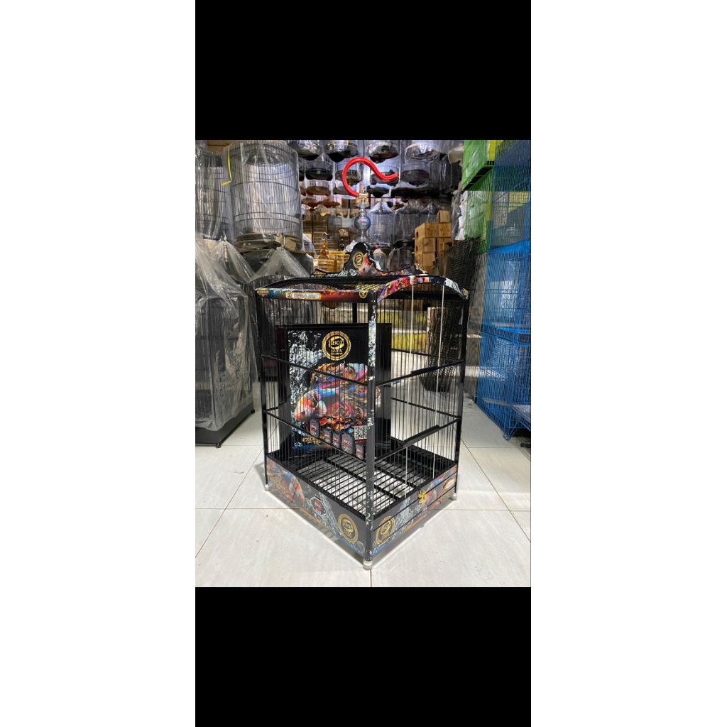 sangkar EBOD exclusif sabuk 2 full decal dan fiber-kandang kenari/cucak hijau lomba dan harian-FREE 
