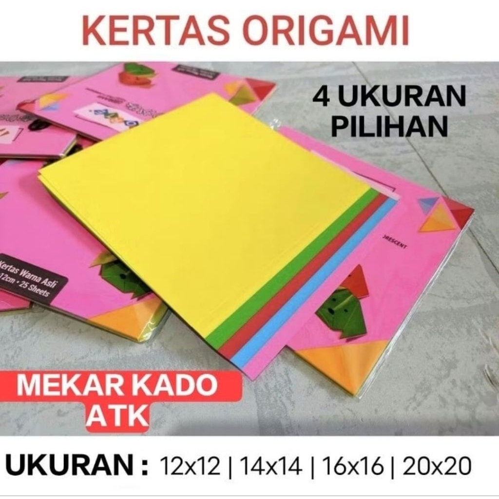 

KERTAS ORIGAMI 2 SISI Warna-warni / KERTAS LIPAT 4 pilihan ukuran
