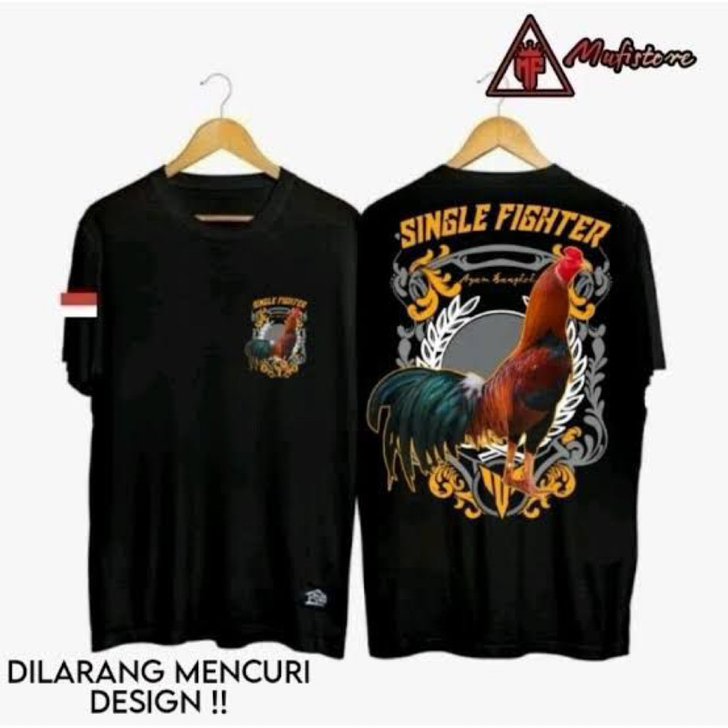 TSHIRT-KAOS SINGLE FIGHTER AYAM BANGKOK AYAM ADUAN