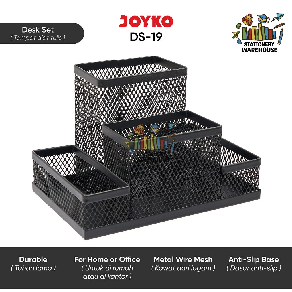 

Desk Set DS-19 Pen Holder Tempat Alat Tulis Jaring Jala Joyko