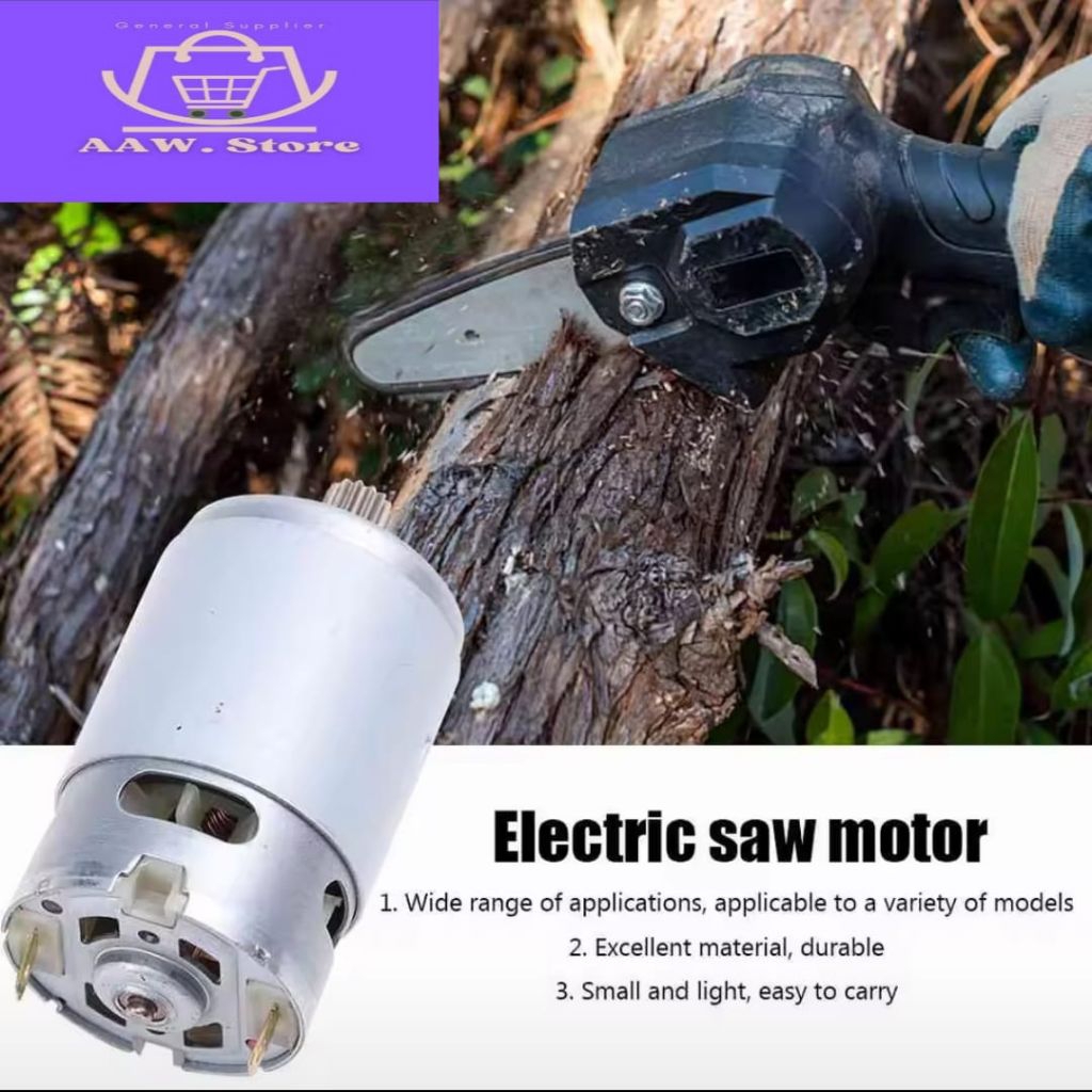 Dinamo DC RS-550 550 12v High Speed High Torque Gear Pinion 14 Teeth Gigi Bor Cordless, Obeng listri