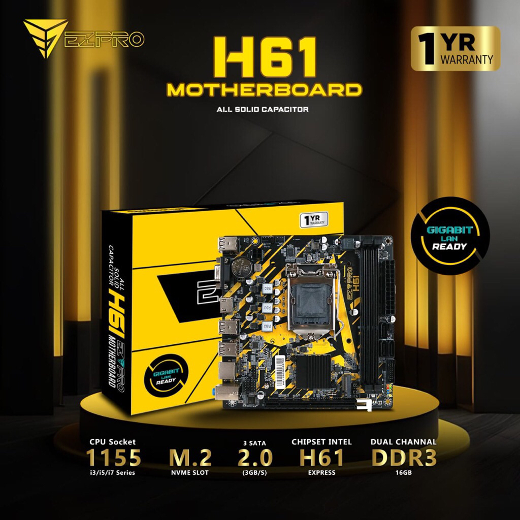 Motherboard EZPRO H61 USB 3.0 LGA 1155 NVME Slot