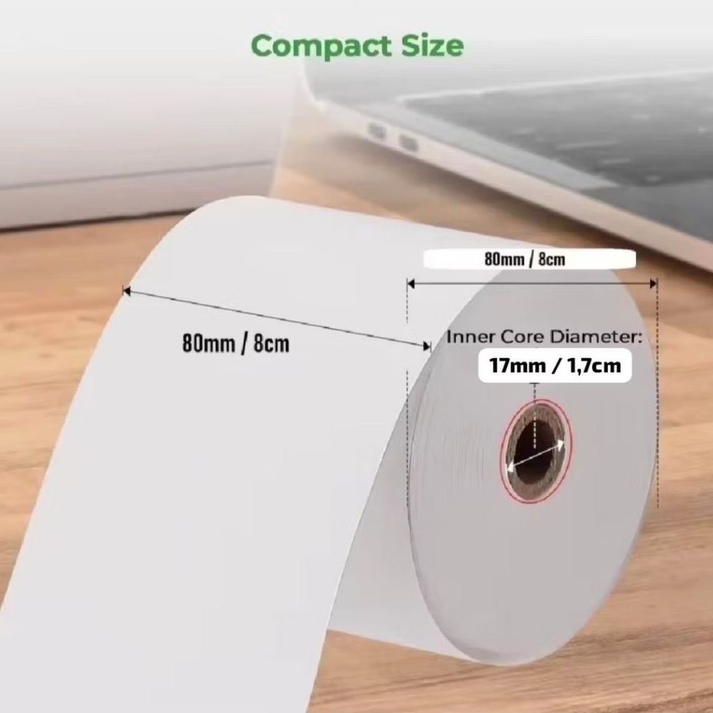 

Kertas Struk Thermal Paper roll 80x80 harga untuk 1 roll untuk kertas Struk parkir