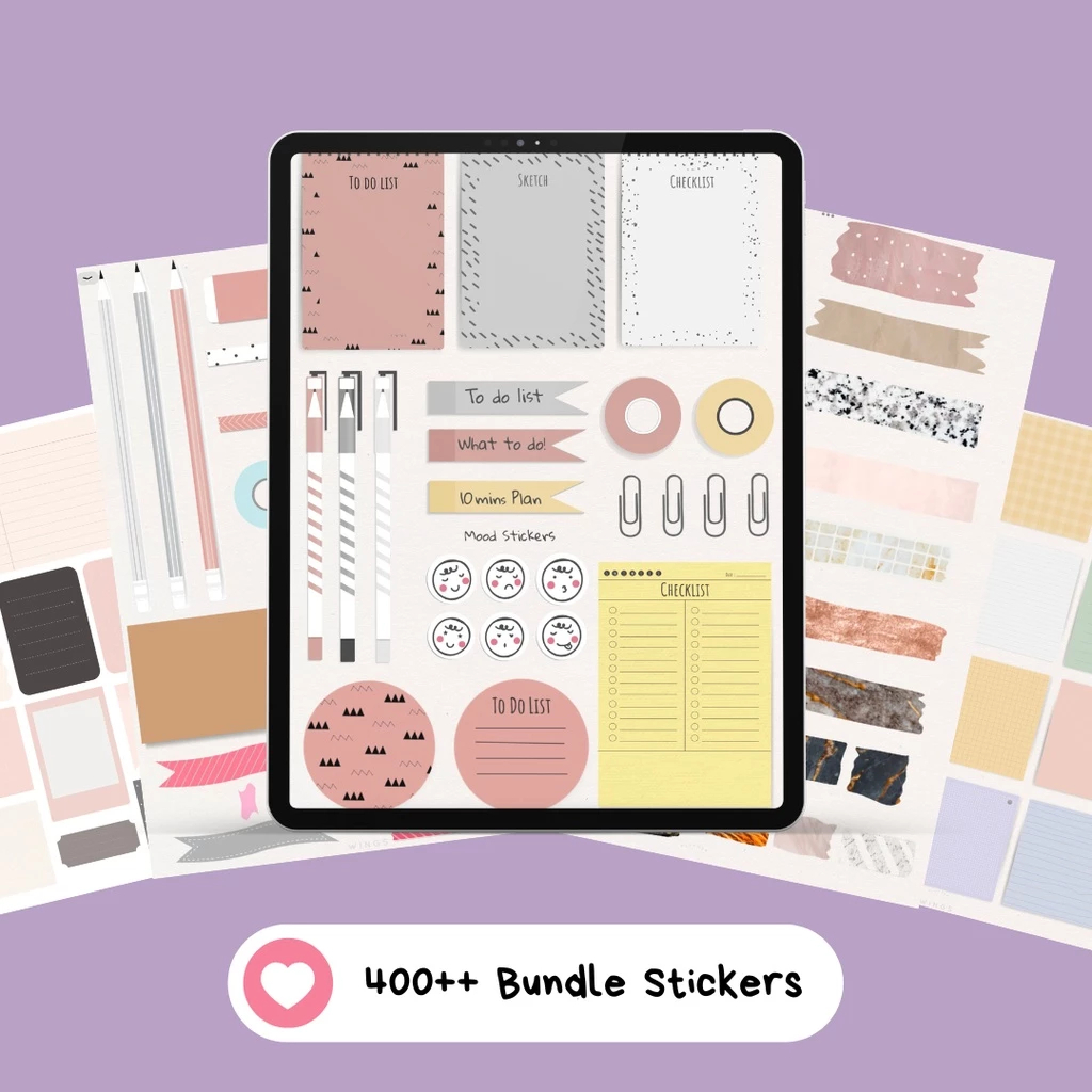 Sticker Book Digital Aesthetic Functional --- Greyson Sticker Book