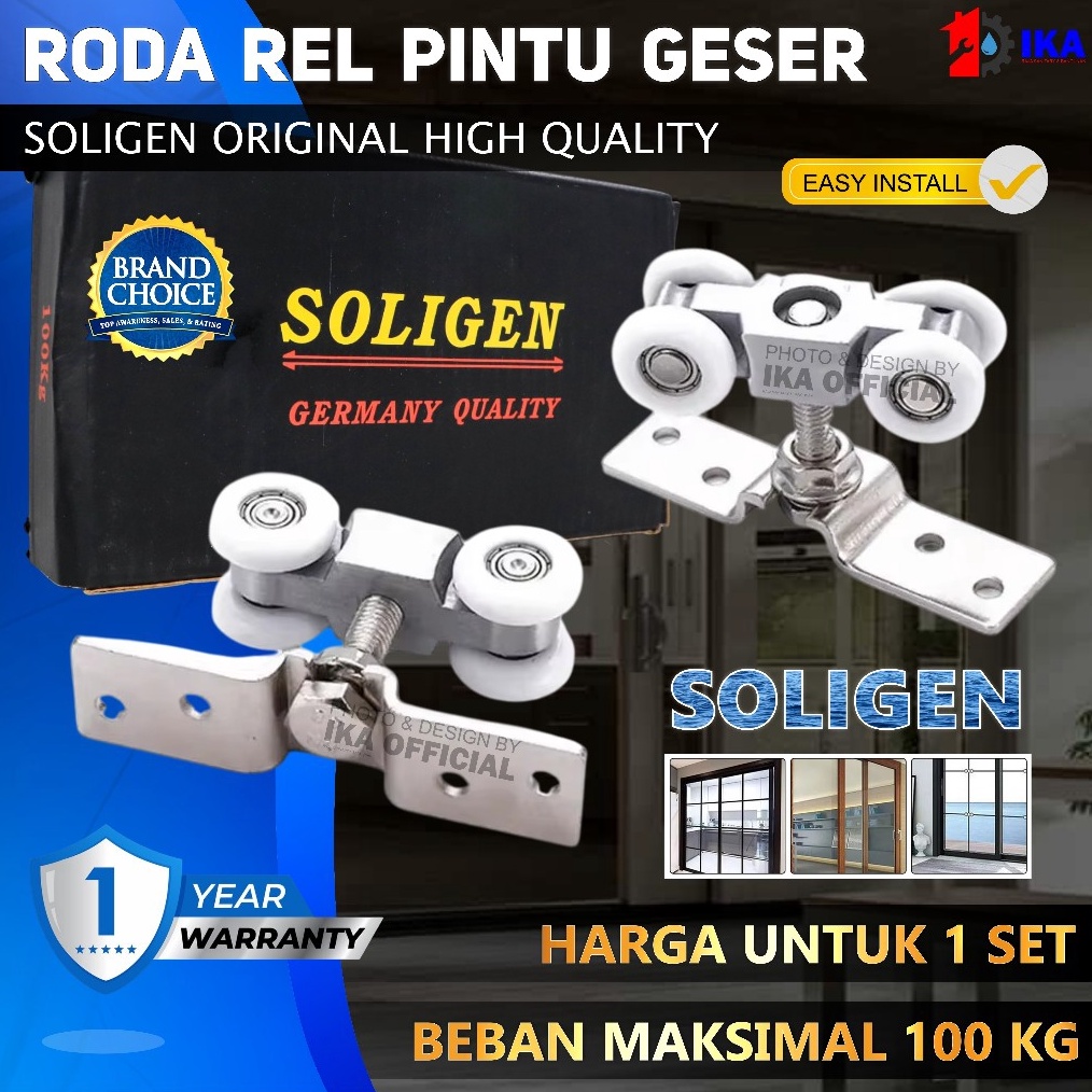 KODE R23O Roda Rel Pintu Geser Sliding  Roda Rel Pintu Dorong SOLIGEN  Roda Rel Pintu Dorong Geser S