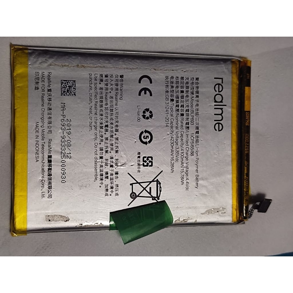 batre realme c3 original