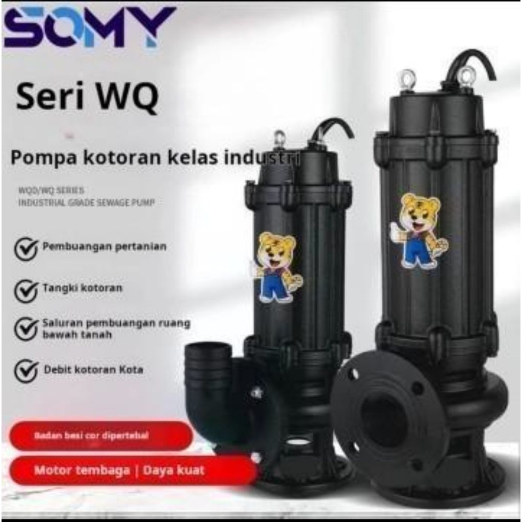 Pompa Celup SOMY 100WQ60-10-4KW 4"inchi 380v Pompa Air Kotor/Lumpur/limbah/Bersih