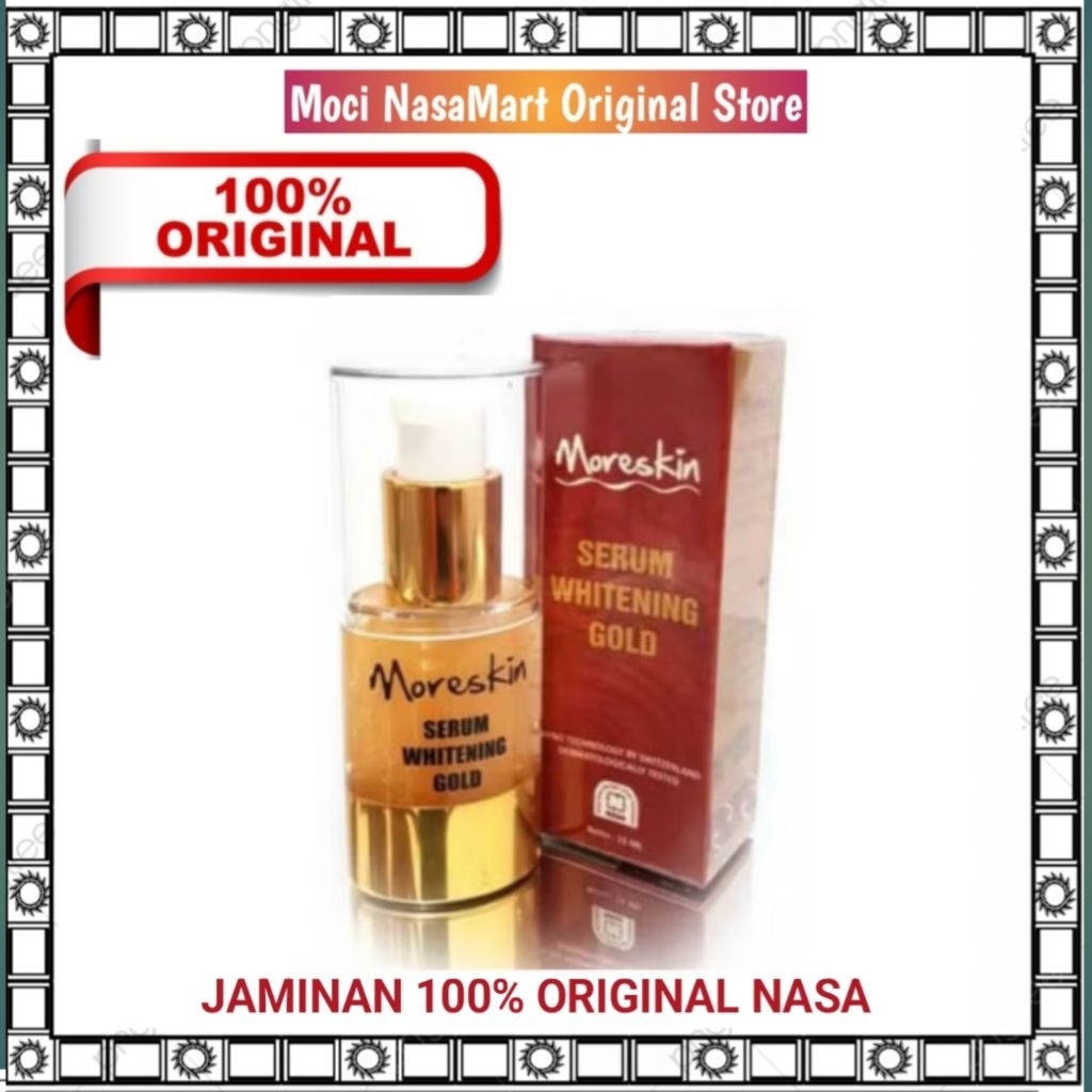 Moreskin serum whitening gold original nasa/ sergold / serum untuk flek/ kerutan / kusam/ serum Glow