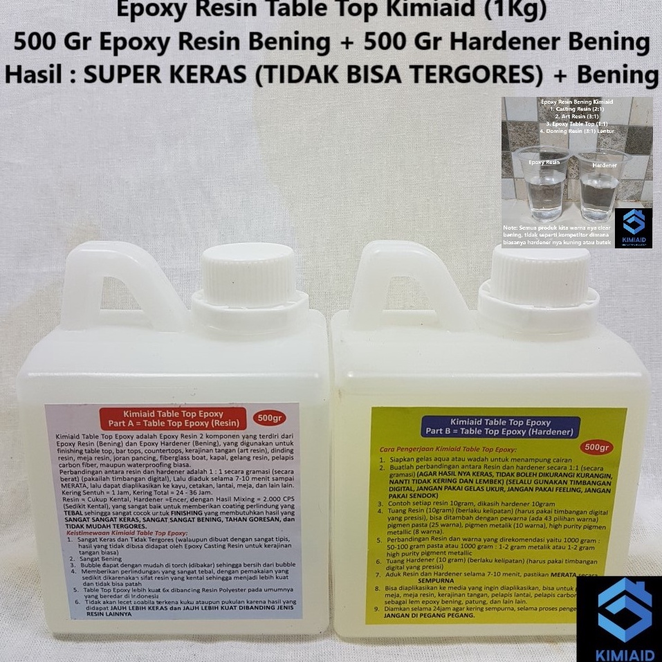 

KODE D7T Epoxy Resin Table Top 1 Kg Epoxy Resin Meja Table Top Resin Lycal 111 Kerajinan Tangan