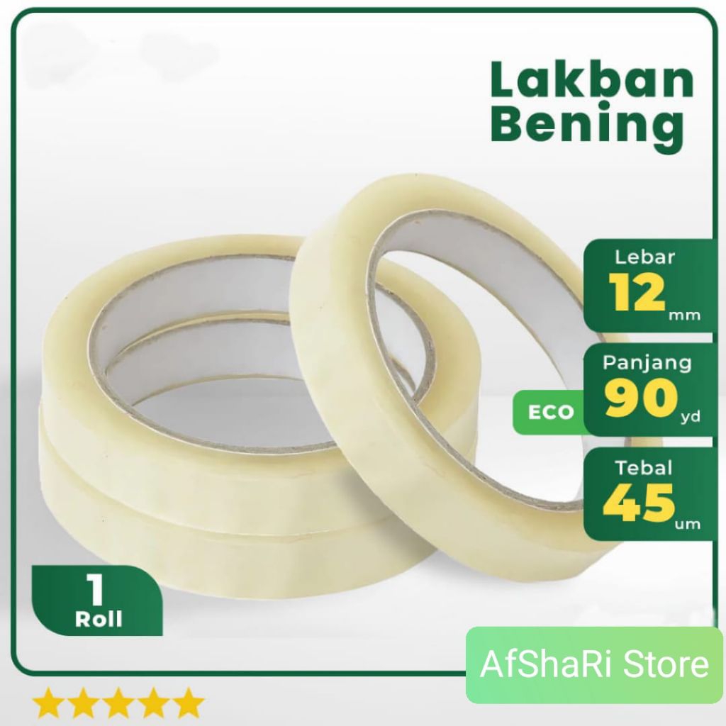 

AFSHARI STORE - Lakban Bening Isolasi 90Yard 12Mm / Selotip panjang 90 Meter