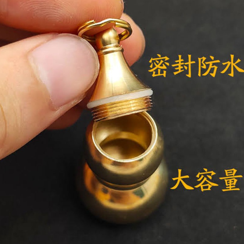 KODE V96J Liontin Tabung Labu Kuningan Super Tebal Import Size Besar