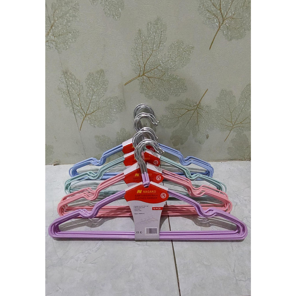 Gantungan Baju / Hanger Stainless Berlapis karet 1pack isi (10pcs)